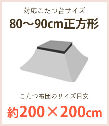 80〜90cm正方形対応