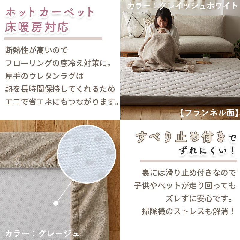 ホットカーペット対応、滑り止め付き