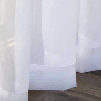 優しい透け感！安心の白い防炎ボイルレースカーテン『コンヌ　ホワイト』